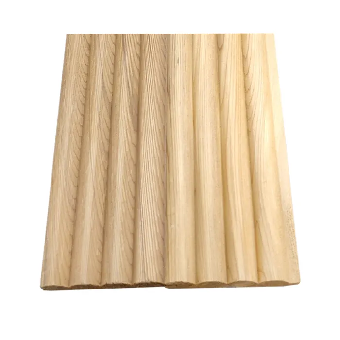 عالية الجودة خشبية ألواح للحائط داخلي موجة تصميم مخدد لوحة الخشب الجدار