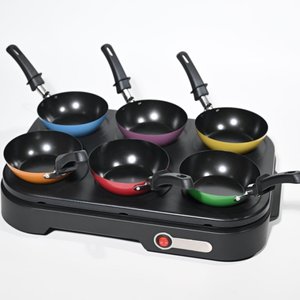 Crêpière professionnelle 6 personnes avec revêtement antiadhésif, corps en acier inoxydable, <span class=keywords><strong>plaque</strong></span> en <span class=keywords><strong>fonte</strong></span> pour la fabrication de crêpes à la maison, manuel - Product Image 4