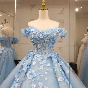 Jancember ANY07 Mode Bleu Ciel 3d Fleur Soirée Débutant Robes Robes - Product Image 3