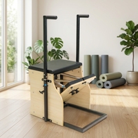 Siège de Pilates Wunda en érable durable avec accoudoirs et résistance à ressort réglable pour la rééducation corporelle