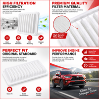 Filtre à air automobile, média de filtration fin pour véhicules TOYOTA 17801-46050, entretien du moteur et remplacement régulier