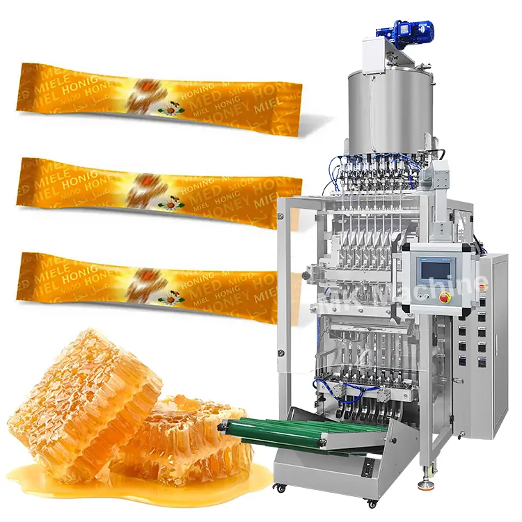 Macchina per imballare il miele a 8 corsie completamente automatica bustina per bastoncini liquidi multi linea ad alta velocità