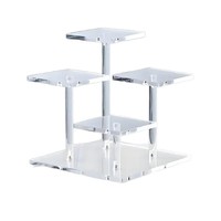 Support de présentation à plusieurs niveaux en acrylique transparent, organisateur carré pour figurines, parfums, cosmétiques et objets de collection