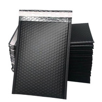 Enveloppes d'expédition matelassées biodégradables à bulles, prix usine, pour emballage de vêtements, sac de coursier, pochette à bulles en polyéthylène noir mat personnalisée