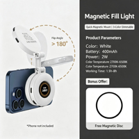 Anillo de Luz LED para Teléfono Móvil, Luz de Fotografía para Transmisión en Vivo, Videoconferencia, Luz de Relleno Portátil