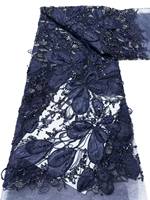 NI.AI Nouveau style Tissu en dentelle à sequins géométriques brodés, entièrement recouvert de sequins, tissu en dentelle perlée courte avec sequins
