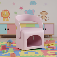 Pouf de luxe rose pour animaux et humains, rembourré avec éponge haute densité et décor cloche, design double usage