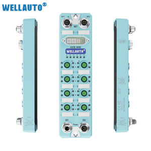 WELLAUTO <span class=keywords><strong>AUEC</strong></span> 16DIOP Coupleur Fieldbus EtherCAT IP67 Alimentation 24VDC Prise en charge du courant maximal 16A 16 entrées/sorties PNP - Product Image 1