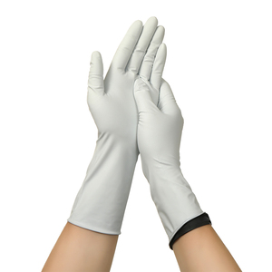 Gants jetables en nitrile bicolores noir et <span class=keywords><strong>blanc</strong></span> à manchette longue de 12 pouces, de qualité alimentaire, pour le nettoyage des toilettes, la vaisselle et l'usage domestique - Product Image 3
