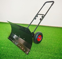 Pala quitanieves con ruedas, herramienta manual para quitar nieve en invierno, carro quitanieves de metal resistente para entradas de vehículos y patios.