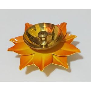 Lotus Diya Puja Home Decor Brass <b>Oil</b> <b>Lamp</b> Deepak Small Kamal Shape for Temple Pooja or Gifts - Product Image 3