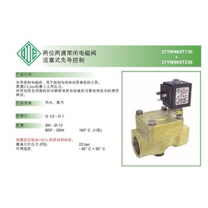Ode Solenoid Valve 21YW6K0T250 230V Ac 0 10 <b>Bar</b> For Hot Water Steam - Product Image 1