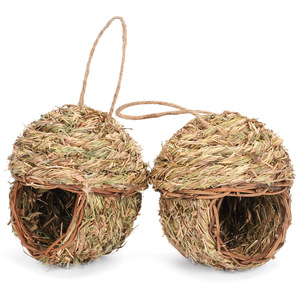 Nido per Uccelli in Paglia Intrecciata a Mano con Corda per Appendere, Scatola di Riproduzione Naturale in Vimini per Piccoli Uccelli, Gabbia Ecologica per Nidificazione - Product Image 5