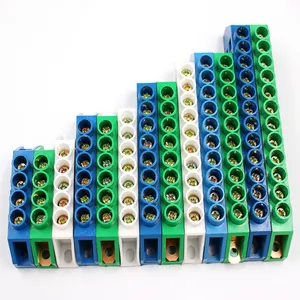 Bridge Design Zero Line 4-12 Pole Screw Brass Copper Grounding Strip Terminal Block Connector Earth And Neutral