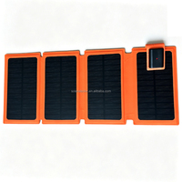 Panneau solaire monocristallin pliable 8W, chargeur solaire USB portable 5V pour le camping, les téléphones et les petits appareils électroniques