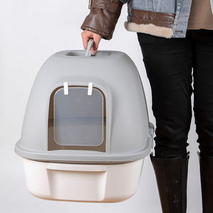 Grand <span class=keywords><strong>bac</strong></span> <span class=keywords><strong>à</strong></span> litière pour chat portable entièrement fermé <span class=keywords><strong>avec</strong></span> fonction de nettoyage facile Cuillère cachée <span class=keywords><strong>Sable</strong></span> Matière <span class=keywords><strong>plastique</strong></span> Plus <span class=keywords><strong>Couvercle</strong></span> - Product Image 5