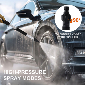 Brosse de lavage de voiture rotative 3-en-1 à alimentation hydraulique avec distributeur de savon, pistolet pulvérisateur, brosse rotative automatique à 360°, kit de <span class=keywords><strong>nettoyage</strong></span> de voiture à long manche - Product Image 6