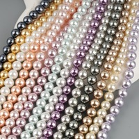 28 types de perles d'imitation de coquillages Nanyang rondes, colorées, blanches, dorées, roses, violettes, de 4 mm, 6 mm, 8 mm, 10 mm, 12 mm, pour la création de bijoux DIY