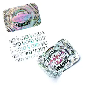 3d Veiligheidslabel Hologram Stickers Met Serienummer En Kras Af Voor Verpakking Label