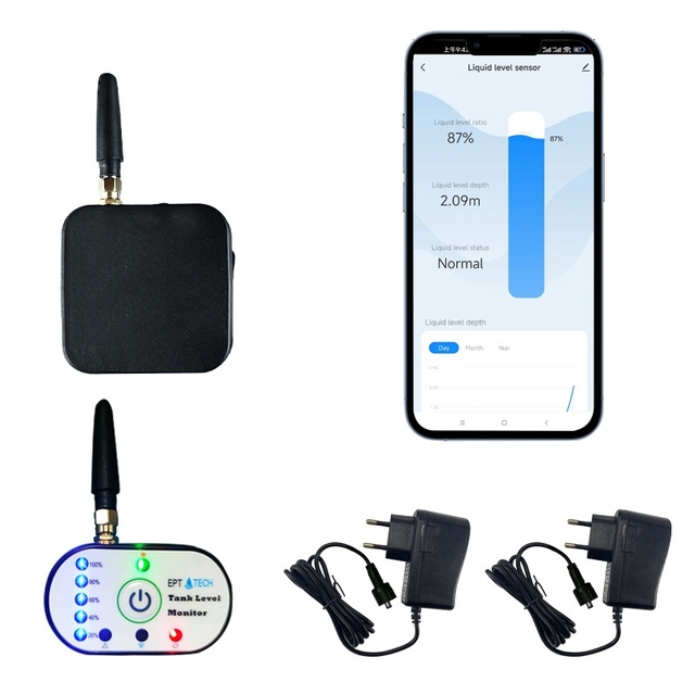 Tuya WiFi 433MHZ Remote Wireless Water Tank Detection Sensor Level Meter Gauge for Continuous Level Measurement Automatic Alarm