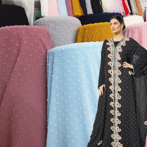 Abaya – tissu de corde tissé 100% polyester en mousseline de soie, tissu jacquard à pois pour robe et vêtement, nouvel arrivage - Product Image 1