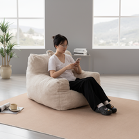 Fauteuil pouf moderne inclinable en mousse, rembourré en tissu fourrure, ultra doux, pour salon, confortable et chaud