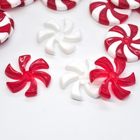 Ornement de bonbons en plastique de Noël en gros personnalisé sucette artificielle rouge et blanche pour la décoration de l'arbre de Noël bonbons à la menthe poivrée