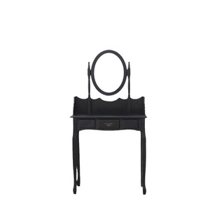 Black Solid Wood Dressing <b>Table</b> With Adjustable Mirror Storage Bedroom <b>Vanity</b> Makeup Desk - Product Image 1
