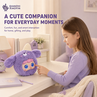 Porte-clés en peluche IA Licorne Crème Glacée à un œil, visage en polyester, yeux holographiques, clonage vocal, 50+ langues, Wi-Fi