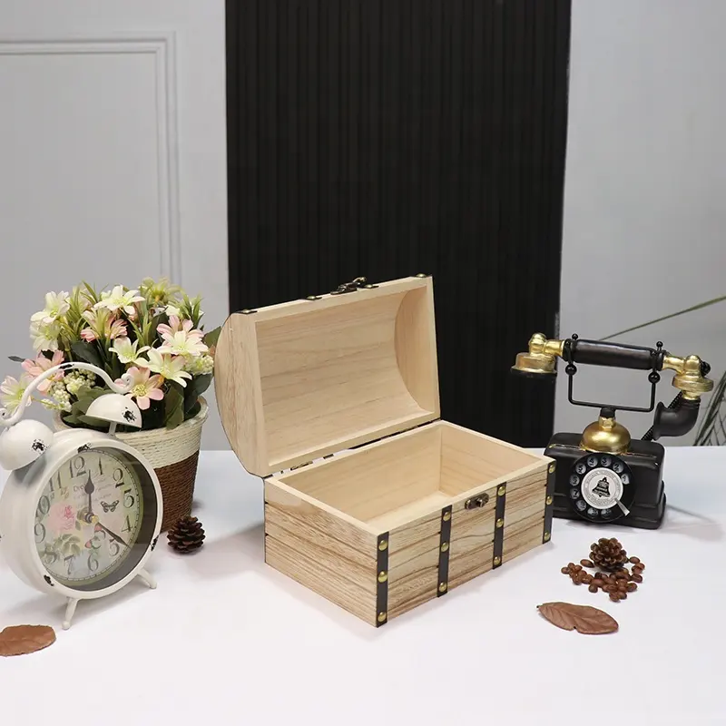 FSC & BSCI ahşap hazine kutusu, takı Dresser saklama kutusu, Tarot için dekoratif saklama bellek kutusu, hatıra durumda biblo kutusu