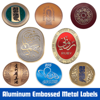 Plaque de nom en métal aluminium personnalisée de luxe pour flacon de parfum, boîte cadeau et logo de marque