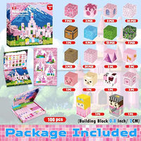 Vente en gros usine, prix réduit, personnalisable, jeu de table éducatif, cube de construction magnétique rose amusant et coloré en forme de château