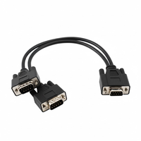 Cable divisor serial blindado de 26 AWG, DB9 macho a doble DB9, adaptador en Y de 1.8 m para módem RS232, impresora y sistemas POS