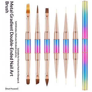 Nouveau Pinceau Double Tête pour Nail Art, Pinceau de Construction en Métal, Pinceau de Peinture pour Ongles, Stylo de Photothérapie, Outil de Nail Art - Product Image 5