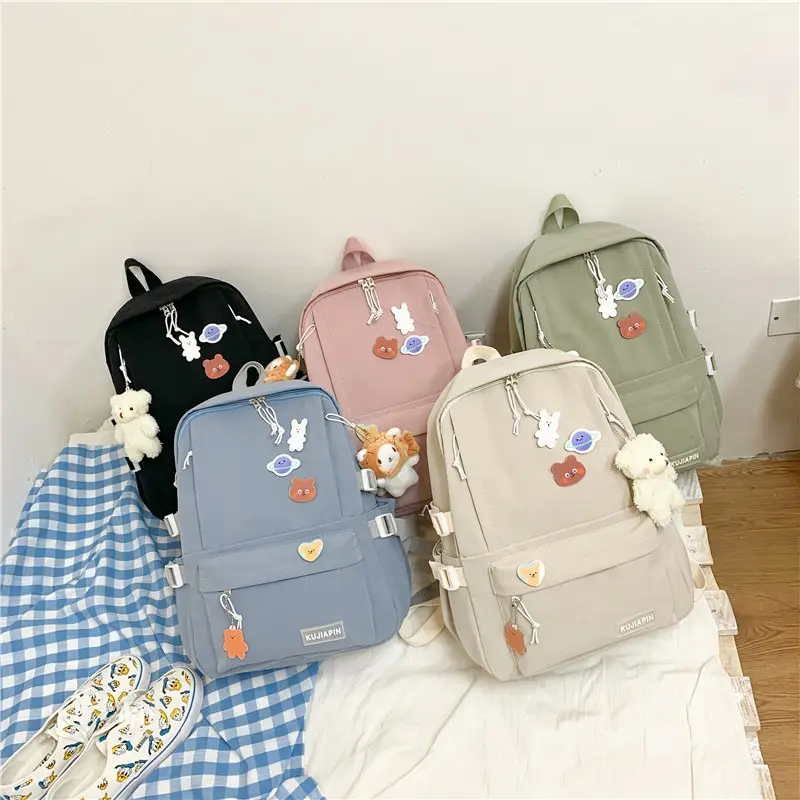 Luxury Korean Youth Girl Cute School Children Bags Fashion Ladies Creative Design Big Capacity Canvas Kids Backpacks