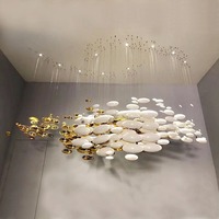 Lustre en cristal d'or imprimé en 3D de luxe grand plafonnier en fer de conception nordique salon Villa hall Foyer hôtel Restaurant