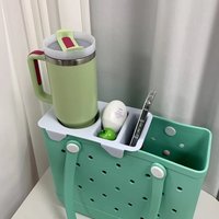Organisateur de sac de plage en EVA personnalisé, imperméable, léger, durable, écologique, portable, avec plateau supérieur amovible et porte-gobelet
