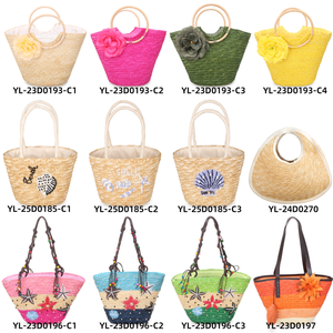 Bolso Tote Tejido de Paja de Trigo Natural con Bordado de Limón, Asas Dobles, Forro de Poliéster, Estilo Boho, para Playa, Viajes, Vacaciones, Regalo para Mujer - Product Image 5