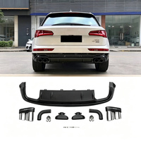 Diffuseur de pare-chocs arrière noir brillant avec séparateur LiP et embouts d'échappement quadruples pour Audi Q5 SQ5 B9 2018-2025