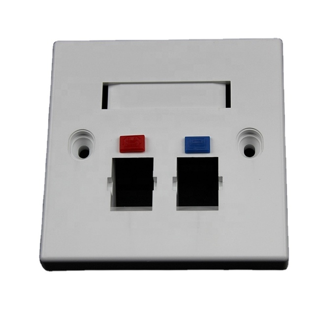 uk type amp faceplate 2 port with mark