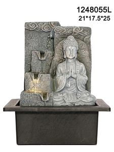 Résine Intérieur Table Fengshui Petit Bouddha <span class=keywords><strong>Zen</strong></span> Cascade Fontaines D'eau - Product Image 2