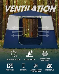 Tente de <span class=keywords><strong>camping</strong></span> extérieure imperméable pour <span class=keywords><strong>famille</strong></span>, fabrication chinoise OEM, 3 tailles, grande capacité (2-<span class=keywords><strong>10</strong></span> <span class=keywords><strong>personnes</strong></span>), installation facile - Product Image 5