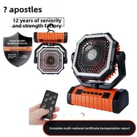 Nouveau ventilateur de camping, lampe d'éclairage extérieur, ventilateur pivotant rechargeable, portable, à fort vent, télécommandé, 20000mAh