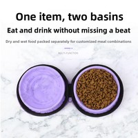 Bol en silicone pour chien - Bol rond pliable pour animaux de compagnie avec fermeture éclair double pour l'extérieur