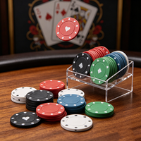 Fourniture de jetons de poker en plastique de 40 mm, écologiques et durables, pour les jeux de société
