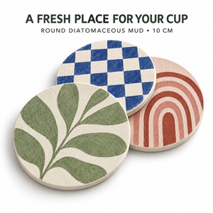 Sous-verres personnalisés à séchage rapide et antidérapants pour la décoration de table à la maison, en terre de diatomée - Product Image 1
