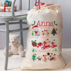 Personalized Christmas <strong>Story</strong> <strong>Sack</strong> Popular Printing Carton Cartoon Grey Reindeer Tree Santa Canvas <strong>Sack</strong> - Product Image 6