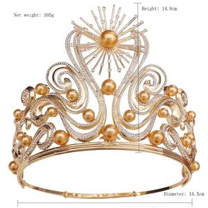 เครื่องประดับผมสไตล์บาโรกขนาดใหญ่สุดโรแมนติก มงกุฎคริสตัลปรับได้สำหรับราชินีประกวดนางงามจักรวาล - Product Image 6