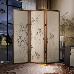 <span class=keywords><strong>Paravent</strong></span> pliable en <span class=keywords><strong>bois</strong></span> de style chinois moderne personnalisable, nouveau bureau mobile, salon de thé, hall d'hôtel, salon de beauté à domicile - Product Image 4