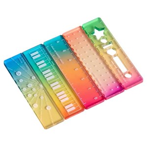 Mini regla degradada de colores de 7 cm, de plástico, con borde recto, para estudiantes y diseño manual. - Product Image 1